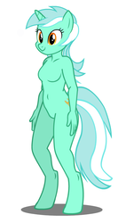 Size: 540x951 | Tagged: safe, artist:flash equestria photography, lyra heartstrings, anthro, unguligrade anthro, g4, barbie doll anatomy, belly button, breasts, featureless breasts, female, hand, show accurate, show accurate anthro, simple background, solo