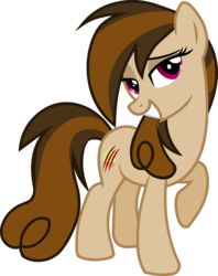 Size: 1563x1978 | Tagged: dead source, safe, artist:wubcakeva, oc, oc only, oc:cupcake slash, earth pony, pony, female, looking at you, mare, raised hoof, sassy, simple background, solo, transparent background