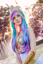 Size: 1000x1500 | Tagged: safe, artist:illisiacosplay, princess celestia, human, g4, clothes, cosplay, costume, female, irl, irl human, photo, solo