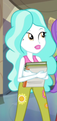 Size: 342x719 | Tagged: safe, screencap, paisley, starlight, equestria girls, g4, my little pony equestria girls: friendship games, cropped, female, flower, notebook, solo