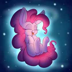 Size: 1280x1280 | Tagged: safe, artist:heir-of-rick, pinkie pie, earth pony, pony, g4, cute, diapinkes, eyes closed, female, mare, sleeping, solo, space, stars, tongue out, underhoof