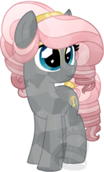 Size: 425x700 | Tagged: safe, artist:tambelon, oc, oc only, oc:promise ring, crystal pony, pony, female, mare, solo, watermark