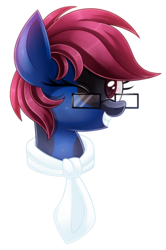 Size: 1195x1804 | Tagged: safe, artist:iheartjapan789, oc, oc only, earth pony, pony, bust, glasses, necktie, one eye closed, portrait, simple background, solo, transparent background, wink