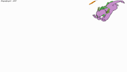Size: 560x315 | Tagged: safe, artist:dragonfoxgirl, spike, dragon, g4, action, animated, badass, eyes closed, fight, fire, fire breath, fireball, frown, gif, glare, green fire, male, open mouth, serious, serious face, simple background, solo, white background