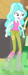 Size: 172x451 | Tagged: safe, screencap, paisley, sweet leaf, equestria girls, g4, my little pony equestria girls: rainbow rocks, angry, battle of the bands, bedroom eyes, boots, cropped, flower, high heel boots