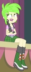 Size: 137x314 | Tagged: safe, screencap, cherry crash, equestria girls, g4, my little pony equestria girls: rainbow rocks, boots, cherry, clothes, cropped, ear piercing, earring, female, fingerless gloves, food, gloves, high heel boots, jewelry, piercing, solo