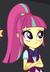 Size: 364x530 | Tagged: safe, screencap, sour sweet, equestria girls, g4, my little pony equestria girls: friendship games, clothes, cropped, crossed arms, crystal prep academy uniform, cute, female, school uniform, solo, sourbetes