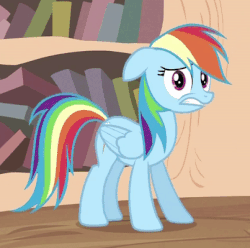 Size: 403x399 | Tagged: safe, screencap, rainbow dash, pony, g4, it's about time, animated, cropped, female, gif, solo