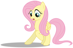 Size: 4525x3000 | Tagged: safe, artist:brony-works, fluttershy, pony, g4, cute, female, high res, scared, shadow, shyabetes, simple background, solo, transparent background, vector