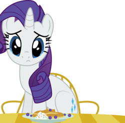 Size: 11219x11104 | Tagged: safe, artist:cyanlightning, rarity, pony, castle sweet castle, g4, .svg available, absurd resolution, chair, female, food, looking at you, pancakes, rarity looking at food, simple background, solo, transparent background, vector