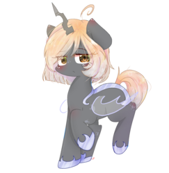 Size: 1602x1646 | Tagged: safe, artist:windymils, oc, oc only, oc:lumbra, changeling, changeling oc, female, simple background, solo, transparent background