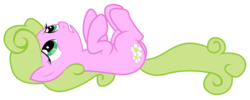 Size: 5227x2089 | Tagged: safe, artist:kooner-cz, daisy, flower wishes, earth pony, pony, applebuck season, g4, existential daisy, female, high res, on back, simple background, solo, transparent background, vector