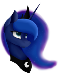 Size: 1747x2263 | Tagged: safe, artist:lacunah, princess luna, pony, g4, bust, female, portrait, simple background, solo, transparent background