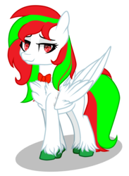 Size: 1024x1400 | Tagged: safe, artist:symphstudio, oc, oc only, oc:merry, pegasus, pony, bowtie, chest fluff, female, mare, simple background, solo, transparent background