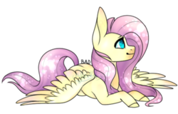 Size: 1800x1149 | Tagged: safe, artist:blitsazalisdash, artist:ohsushime, fluttershy, pony, g4, female, prone, simple background, solo, transparent background