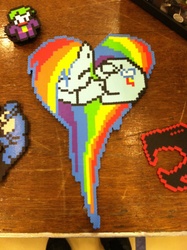 Size: 2592x1936 | Tagged: safe, artist:pizzamovies, rainbow dash, pony, g4, customized toy, irl, photo, pixel art, toy