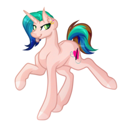 Size: 3928x3984 | Tagged: safe, artist:amazing-artsong, oc, oc only, pony, unicorn, female, high res, mare, raised hoof, simple background, solo, tongue out, transparent background