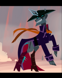 Size: 513x645 | Tagged: safe, artist:inspectorvalvert, pony, robot, robot pony, crossover, ponified, samurai jack, scaramouche the merciless, solo