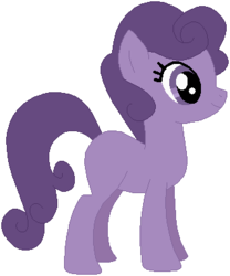 Size: 319x384 | Tagged: safe, artist:ra1nb0wk1tty, dusky grape, earth pony, pony, background pony, blank flank, female, mare, simple background, solo, white background
