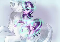 Size: 1024x719 | Tagged: safe, artist:fireheartsk, starlight glimmer, pony, unicorn, g4, female, looking at you, magic, mare, signature, solo, zoom layer