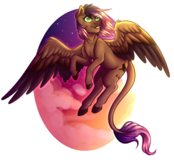 Size: 2500x2301 | Tagged: safe, artist:micky-ann, oc, oc only, oc:evening howler, pegasus, pony, cloud, female, flying, gift art, high res, mare, solo, stars