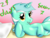 Size: 1024x768 | Tagged: safe, artist:katakiuchi4u, part of a set, lyra heartstrings, g4, season 7, blushing, countdown to season 7, female, hoof on chin, looking at you, on side, pose, solo