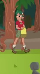 Size: 166x306 | Tagged: safe, screencap, timber spruce, equestria girls, g4, my little pony equestria girls: legend of everfree, bag, boots, clothes, male, shorts, socks, solo