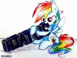 Size: 1600x1200 | Tagged: safe, artist:liaaqila, rainbow dash, pegasus, pony, g4, female, hiatus, solo, traditional art