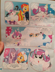 Size: 490x640 | Tagged: safe, official comic, princess flurry heart, starlight glimmer, sunburst, g4, official, comic, sneezing