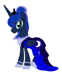 Size: 964x1153 | Tagged: safe, artist:burningflamemc, princess luna, alicorn, pony, g4, clothes, crown, dress, female, jewelry, looking at you, regalia, simple background, solo, transparent background