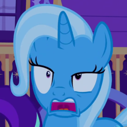 Size: 553x553 | Tagged: safe, screencap, trixie, pony, g4, to where and back again, cropped, faic