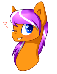 Size: 1108x1440 | Tagged: safe, artist:despotshy, oc, oc only, oc:digidrop, pegasus, pony, bust, colored pupils, female, mare, one eye closed, portrait, simple background, solo, transparent background, wink