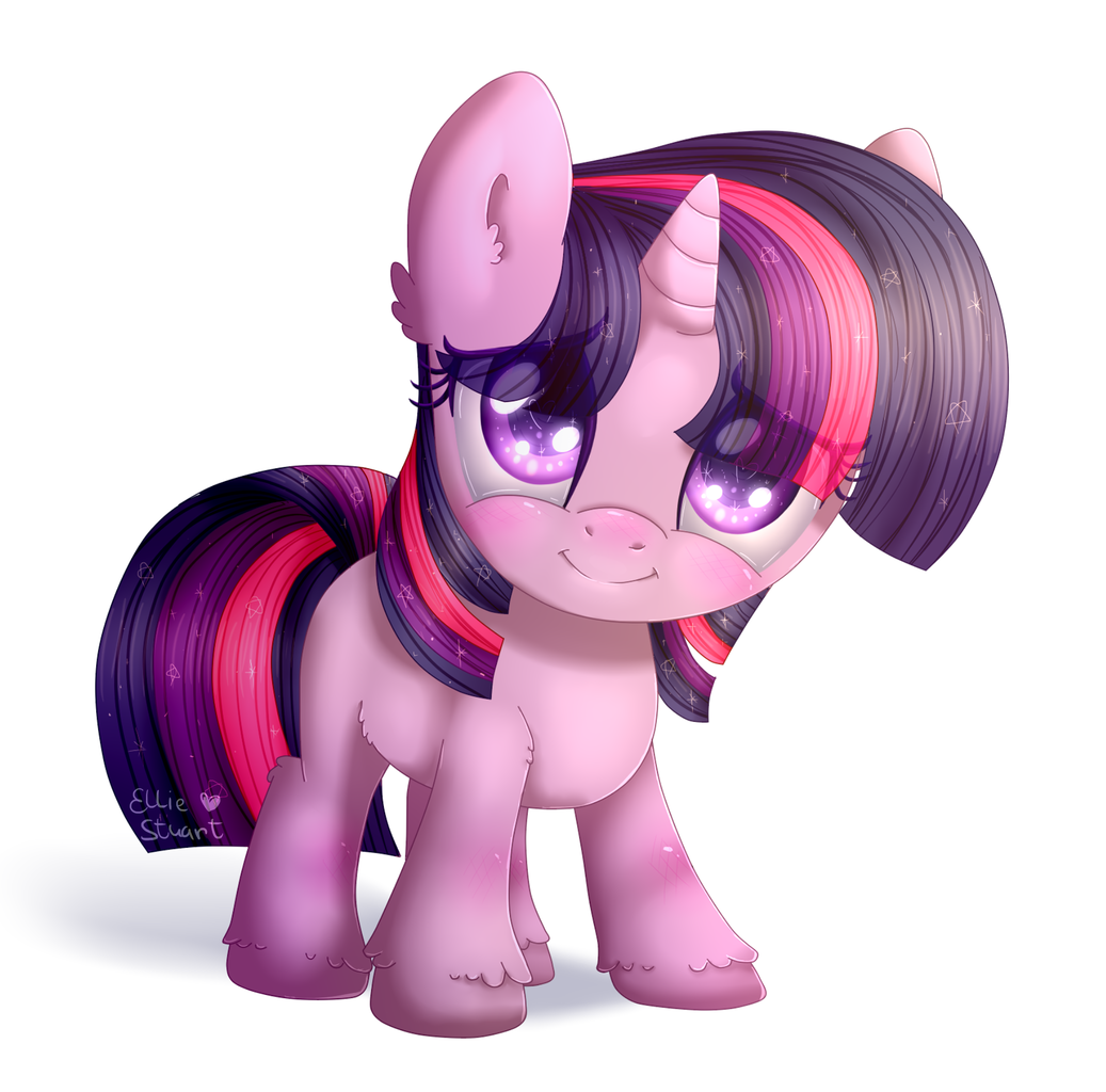 artist:pony-ellie-stuart, twilight sparkle, pony, unicorn, cute, female, fi...