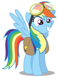 Size: 2284x3000 | Tagged: safe, artist:brony-works, rainbow dash, pony, g4, clothes, female, high res, saddle bag, simple background, solo, spread wings, transparent background, uniform, vector, wonderbolt trainee uniform