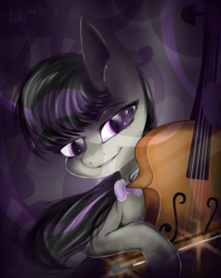 Size: 1346x1692 | Tagged: safe, artist:nikisha15, octavia melody, earth pony, pony, g4, cello, female, mare, musical instrument, smiling, solo