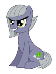 Size: 2631x3511 | Tagged: safe, artist:tersisa, limestone pie, earth pony, pony, g4, evil smile, female, grin, high res, mare, simple background, sitting, smiling, solo, transparent background