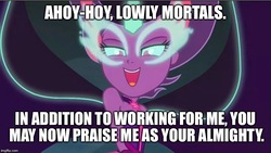 Size: 800x451 | Tagged: safe, edit, edited screencap, screencap, sci-twi, twilight sparkle, equestria girls, g4, my little pony equestria girls: friendship games, image macro, joy of sect, male, meme, midnight sparkle, midnight sparkle's lines, mr. burns, the simpsons