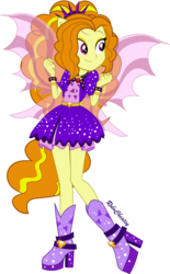 Size: 1024x1652 | Tagged: safe, alternate version, artist:robocheatsy, adagio dazzle, equestria girls, g4, my little pony equestria girls: rainbow rocks, boots, bracelet, clothes, female, headband, high heel boots, pendant, ponytail, raised leg, simple background, solo, sparkles, spikes, transparent background, vector, wings