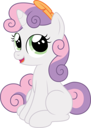 Size: 3000x4227 | Tagged: safe, artist:qazwsxedc15, sweetie belle, g4, cute, feather, female, high res, implied scootaloo, lesbian, ship:scootabelle, shipping, solo