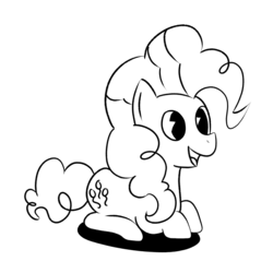 Size: 1349x1349 | Tagged: dead source, safe, artist:php47, pinkie pie, g4, black and white, grayscale, monochrome, simple background, white background