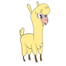 Size: 2000x2000 | Tagged: dead source, safe, artist:php47, paprika (tfh), alpaca, them's fightin' herds, colored, community related, female, high res, simple background, solo, tongue out, transparent background