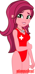 Size: 1024x2144 | Tagged: safe, artist:adammasterart, gloriosa daisy, equestria girls, g4, my little pony equestria girls: legend of everfree, .svg available, adorasexy, breasts, busty gloriosa daisy, clothes, cute, daisybetes, female, freckles, inkscape, legs together, lifeguard, looking at you, one-piece swimsuit, red swimsuit, sexy, shy, simple background, solo, swimsuit, transparent background, vector, whistle