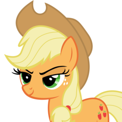 Size: 4000x4000 | Tagged: safe, artist:dharthez, applejack, earth pony, pony, g4, .ai available, cowboy hat, female, grin, hat, lidded eyes, simple background, smiling, solo, stetson, transparent background, vector