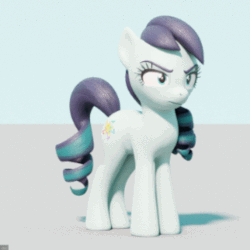Size: 512x512 | Tagged: safe, artist:therealdjthed, coloratura, earth pony, pony, g4, 3d, 3d model, angry, animated, blender, blender cycles, butt, cycles render, female, gif, mare, model:djthed, plot, rara, solo, talking