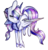 Size: 897x925 | Tagged: safe, artist:symphstudio, oc, oc only, oc:markarian, hybrid, pony, chest fluff, female, hair over one eye, mare, reference sheet, solo