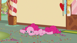 Size: 1920x1080 | Tagged: safe, screencap, pinkie pie, earth pony, pony, g4, the one where pinkie pie knows, 1080p, broken, cartoon physics, female, mare, modular, pinkie pieces, solo, song in the comments, wat