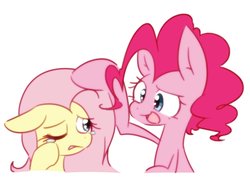 Size: 3223x2350 | Tagged: safe, artist:akainu_pony, fluttershy, pinkie pie, g4, duo, high res, simple background, white background