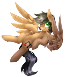Size: 1685x1928 | Tagged: safe, artist:cloud-drawings, oc, oc only, oc:artsong, pegasus, pony, commission, female, flying, green eyes, mare, simple background, smiling, solo, transparent background