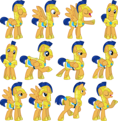 Size: 883x904 | Tagged: safe, artist:jeatz-axl, screencap, flash sentry, pegasus, pony, g4, armor, eyes closed, helmet, looking at you, shocked, simple background, smiling, transparent background, vector, wings