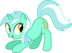 Size: 2457x1820 | Tagged: safe, artist:derphed, lyra heartstrings, pony, unicorn, g4, behaving like a dog, face down ass up, female, mare, simple background, solo, transparent background